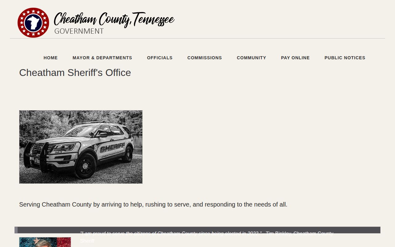 Cheatham County Sheriff's Office booking-record and jail contact source