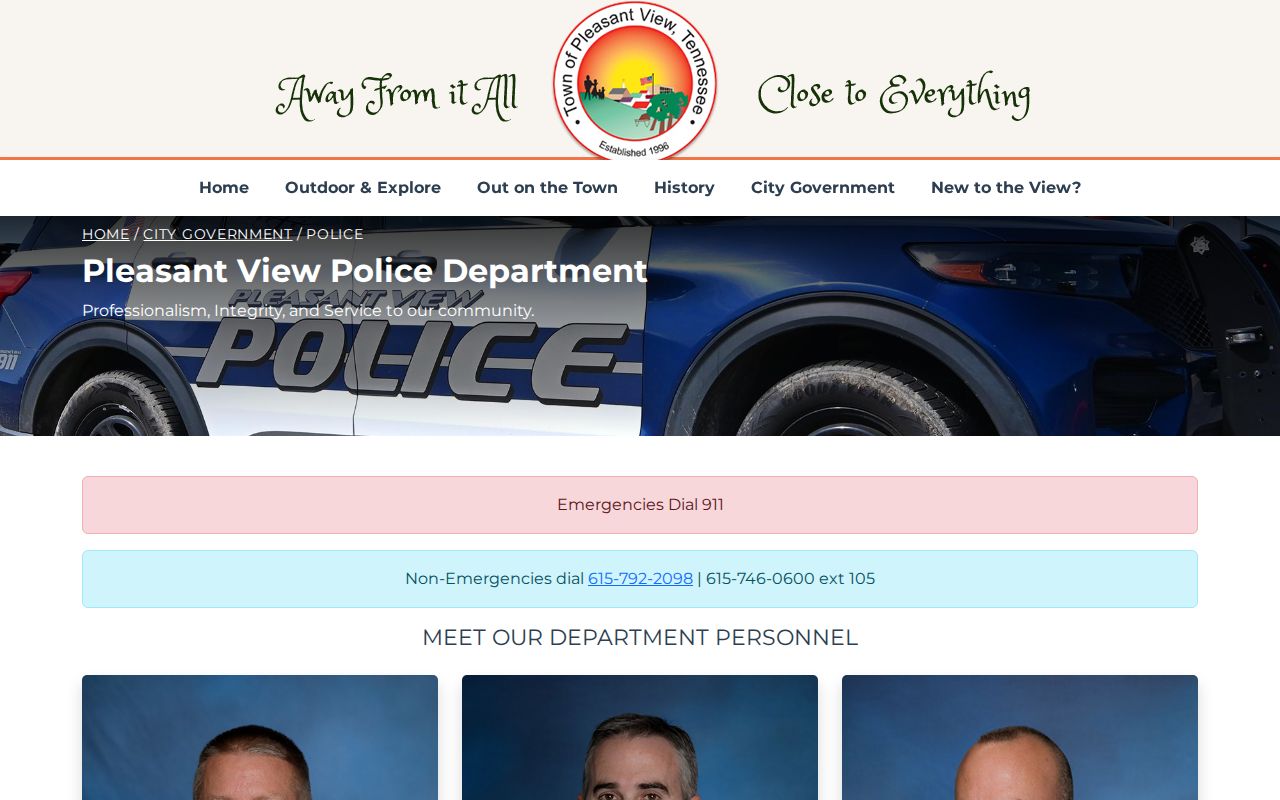 Pleasant View Police Department Cheatham County arrest-record source page